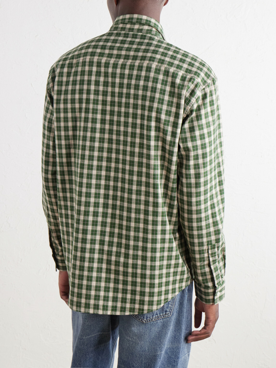 NN07 - Deon 5465 Checked Organic Cotton-Flannel Shirt - Green