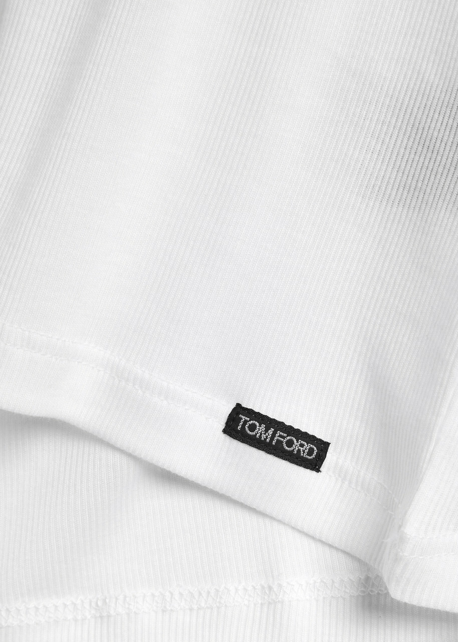 Tom Ford Ribbed Logo Jersey Tank White