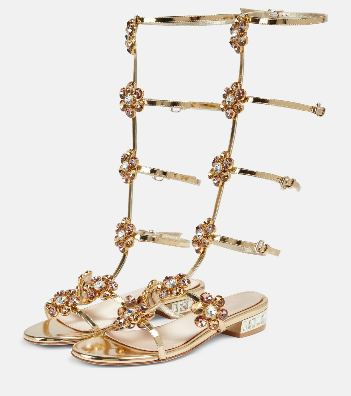 Giambattista Valli Embellished leather gladiator sandals