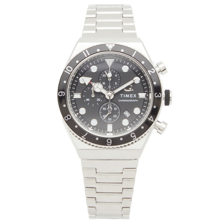 Photo: Timex Men's Q Chronograph 40mm Watch in Silver/Black