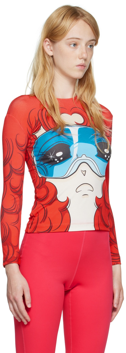Pushbutton SSENSE Exclusive Red Goggles Girl T-Shirt Pushbutton