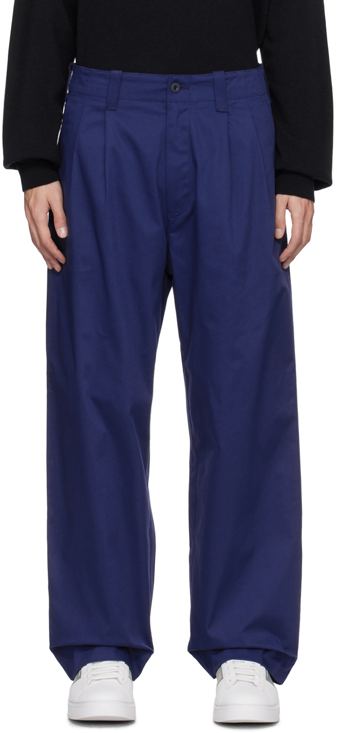 Photo: Emporio Armani Blue Pleated Trousers