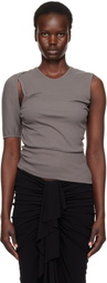 Christopher Esber Gray Contorsion Rib Tank Top