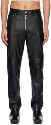 Han Kjobenhavn Black Cutline Zip Leather Pants