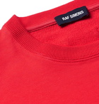 Raf Simons - Printed Embroidered Loopback Cotton-Jersey Sweatshirt - Red