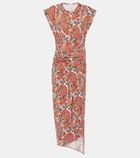 Rabanne Gathered paisley jersey midi dress