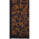 Dries Van Noten Black & Yellow Printed Satin Scarf