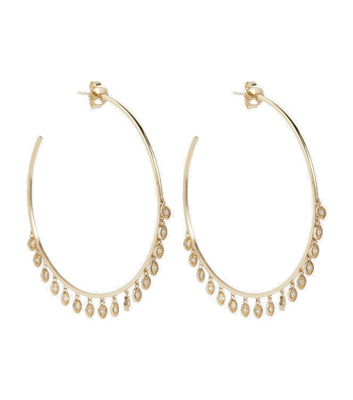 Photo: Sydney Evan 14kt gold hoop earrings with diamonds