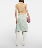 Dries Van Noten - Distressed denim midi skirt