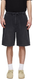 Solid Homme Gray Drawstring Denim Shorts