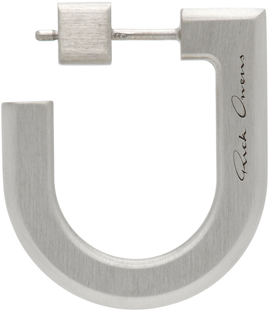 Rick Owens Silver Porterville Dring Single Earring