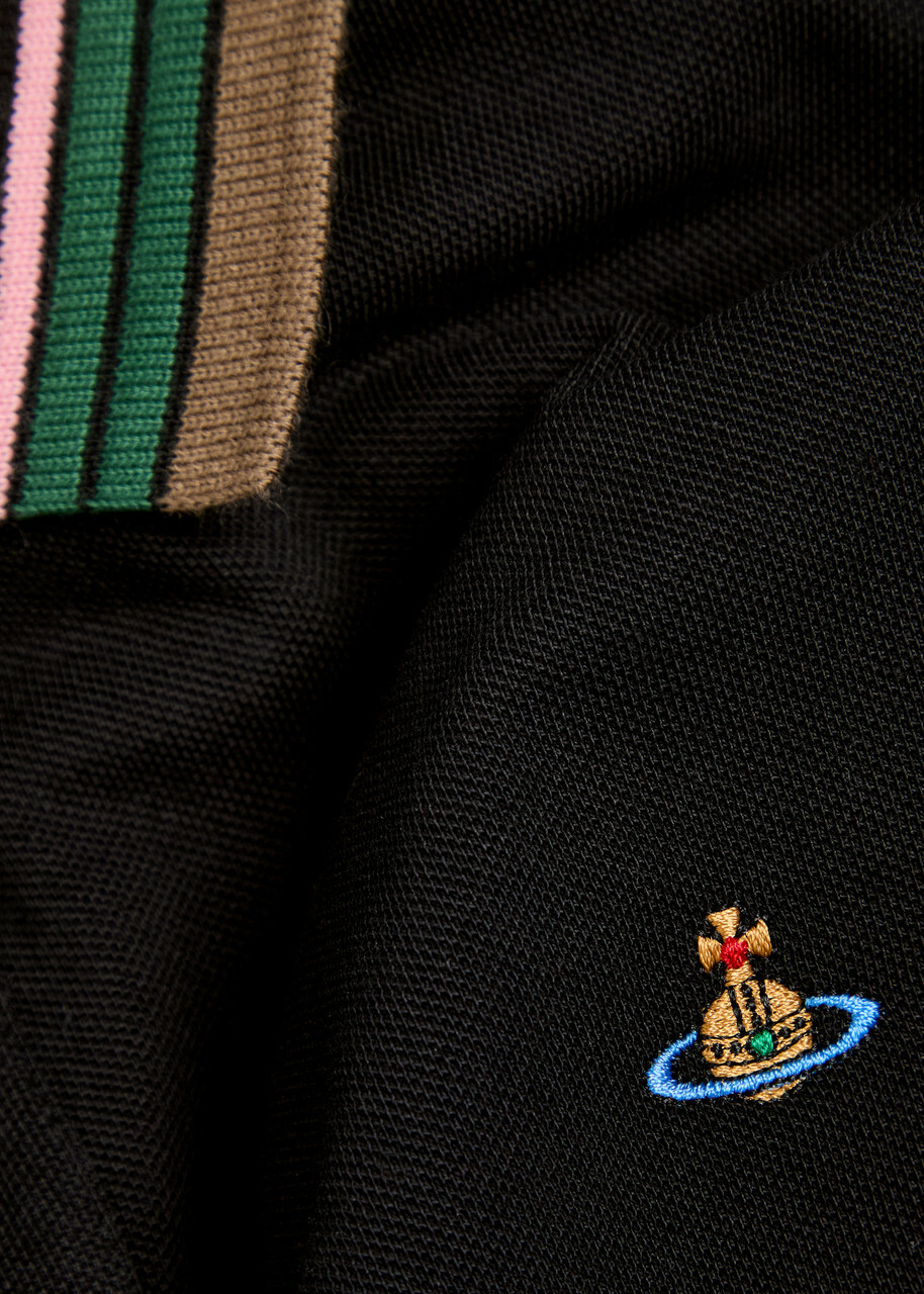 Vivienne Westwood Classic Logo Piqué Cotton Polo Shirt Black