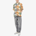 Magenta Men's Plant Short Sleeve Vacation Shirt in Natural