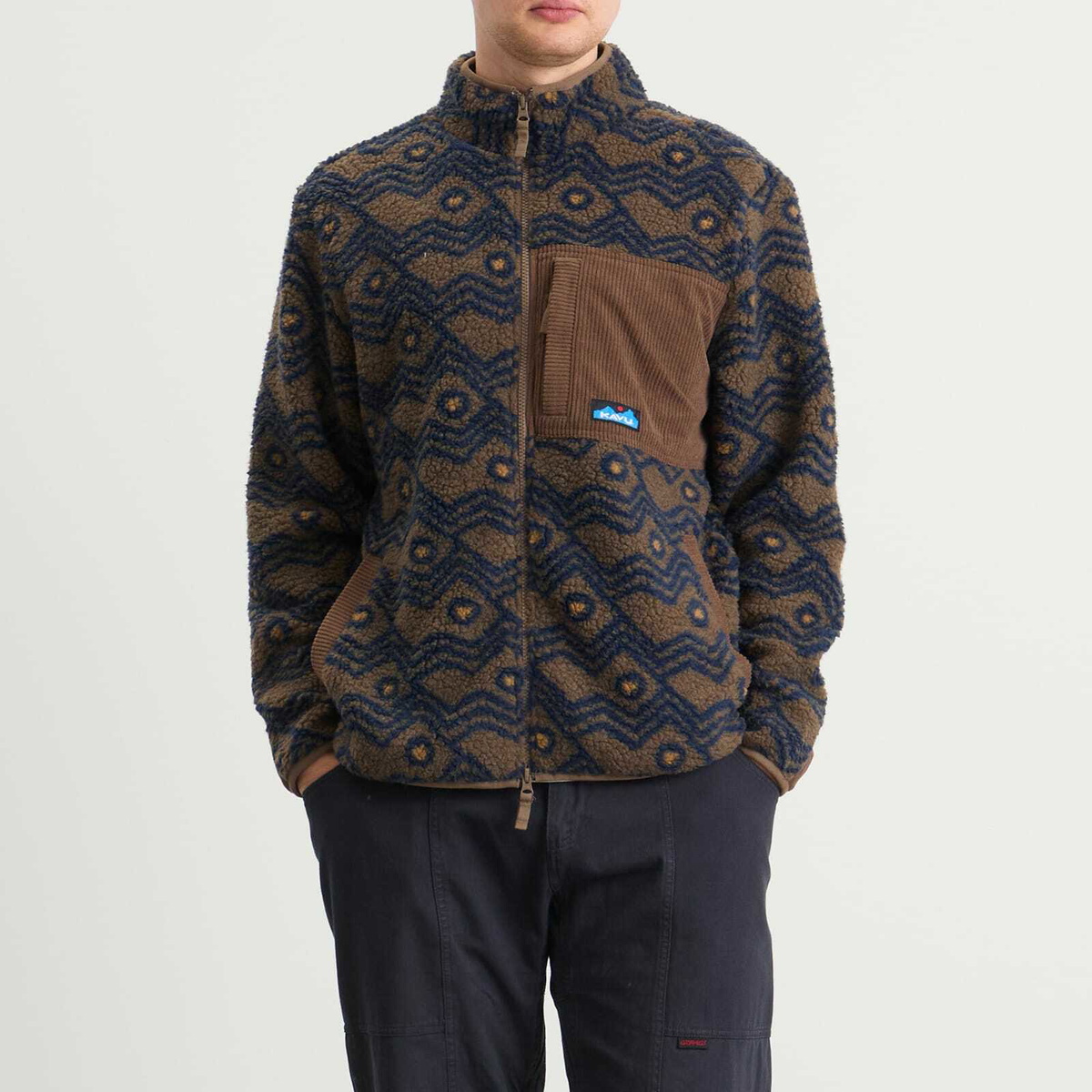 KAVU Men's Wayside Fleece Jacket in Walnut Mountain