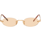 Miu Miu Eyewear Gold Logo Sunglasses
