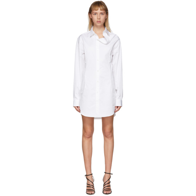 Y/Project White Asymmetric Shirt Dress Y/Project