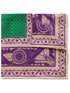 TURNBULL & ASSER - Printed Silk-Twill Pocket Square - Purple
