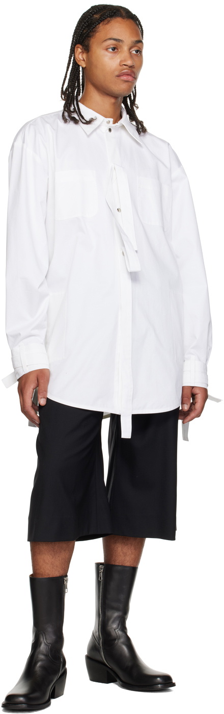 Parnell Mooney White Tie Shirt