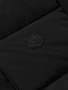 Maison Kitsuné - Logo-Appliquéd Quilted Shell Hooded Down Jacket - Black