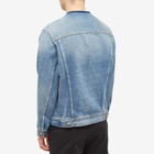 Maison Margiela Men's Collarless Denim Jacket in Washed Denim