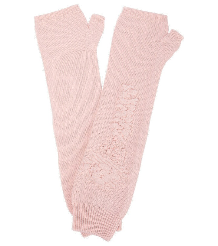 Photo: Barrie Embroidered fingerless cashmere gloves