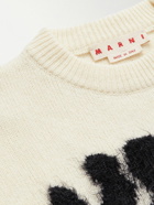 Marni - Logo-Intarsia Virgin Wool-Blend Sweater - Neutrals