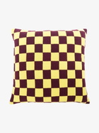 The Elder Statesman Yellow And Red Checkerboard Cashmere Cushion