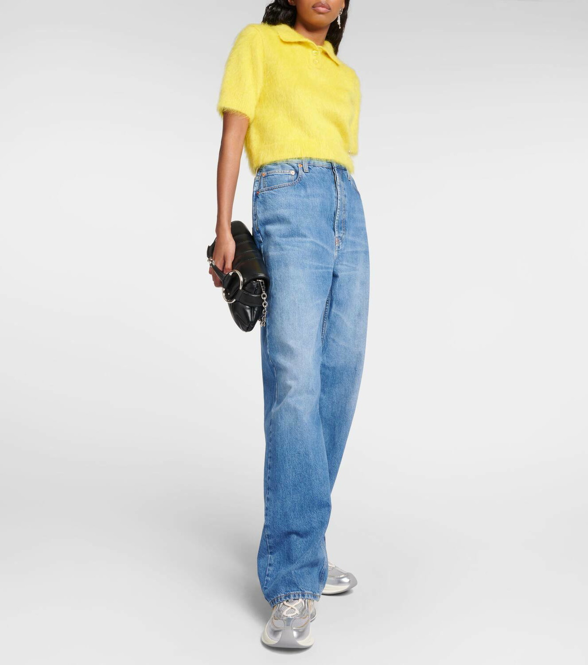GUCCI　サイドライン　レギンス 中古・古着通販】GUCCI (グッチ) サイドラインパンツ ブルー