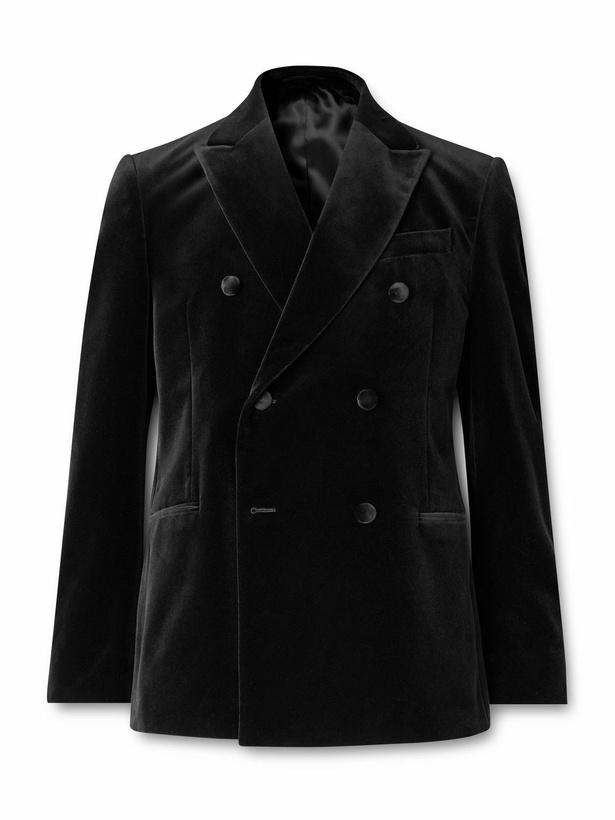 Photo: Mr P. - Double-Breasted Cotton-Velvet Tuxedo Jacket - Black