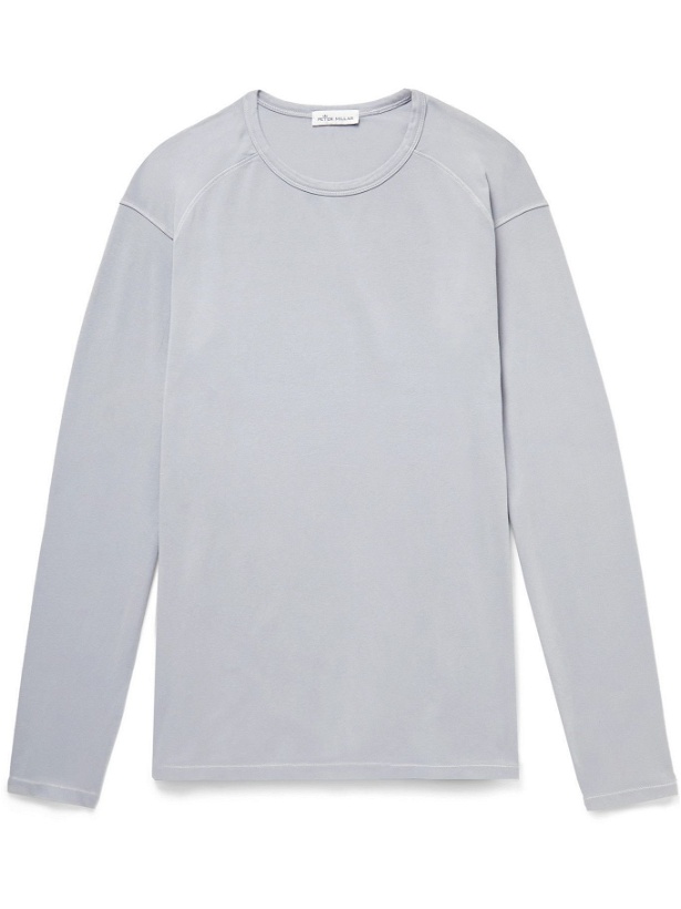 Photo: Peter Millar - Garment-Dyed Stretch Pima Cotton-Jersey T-Shirt - Gray