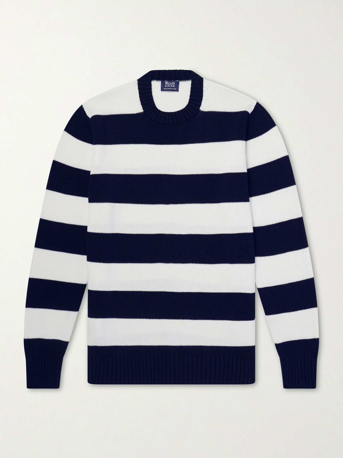 William Lockie - Striped Cotton Sweater - Blue