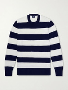 William Lockie - Striped Cotton Sweater - Blue