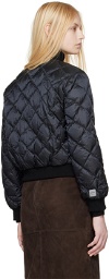 Max Mara Black The Cube Quilted Reversible Down Bomber Jacket