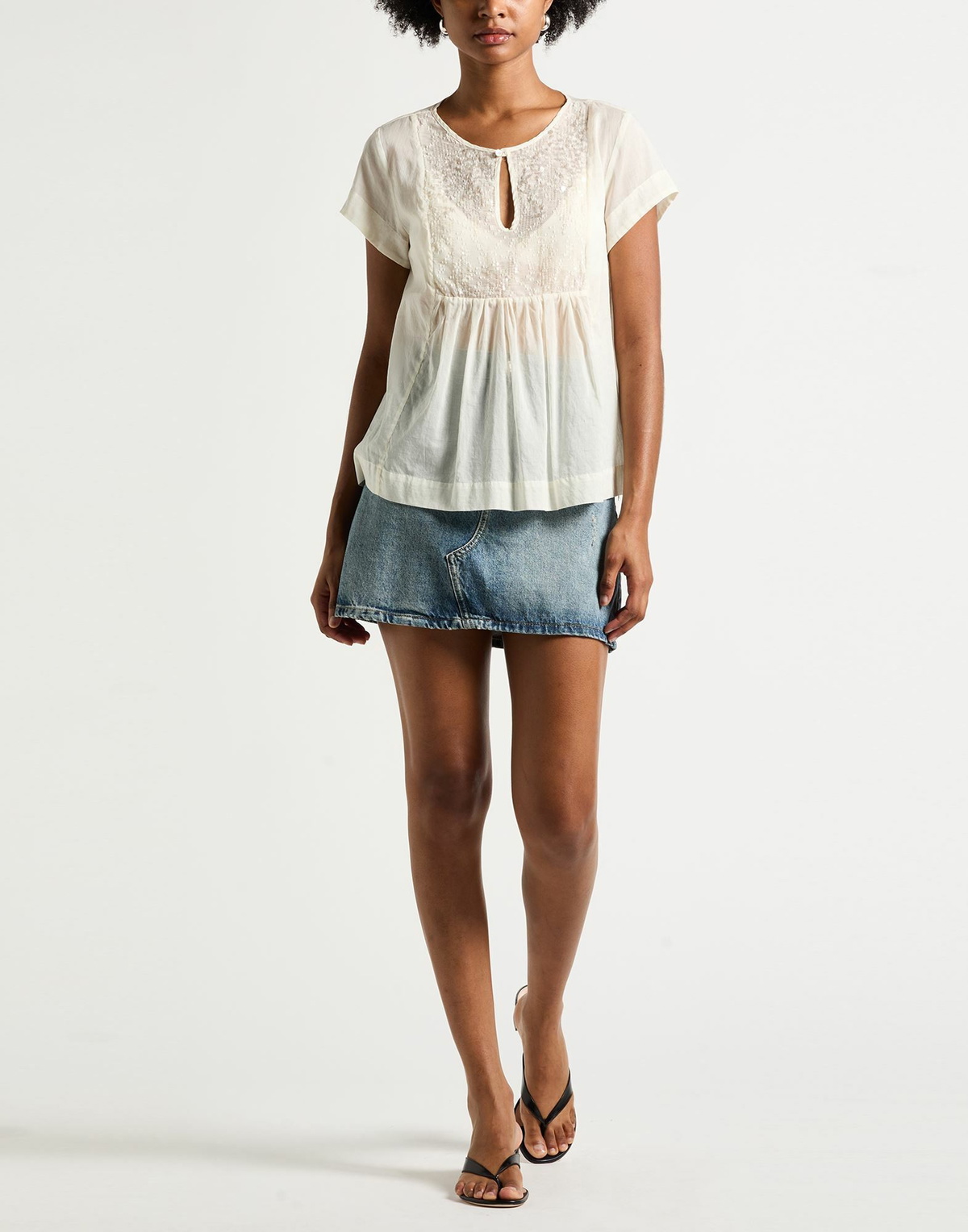 Alessia Santi Womens Top Ivory