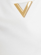 VALENTINO V Logo Rib Jersey Cropped Tank Top