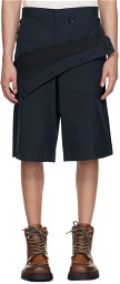 Bottega Veneta Navy Foldover Shorts