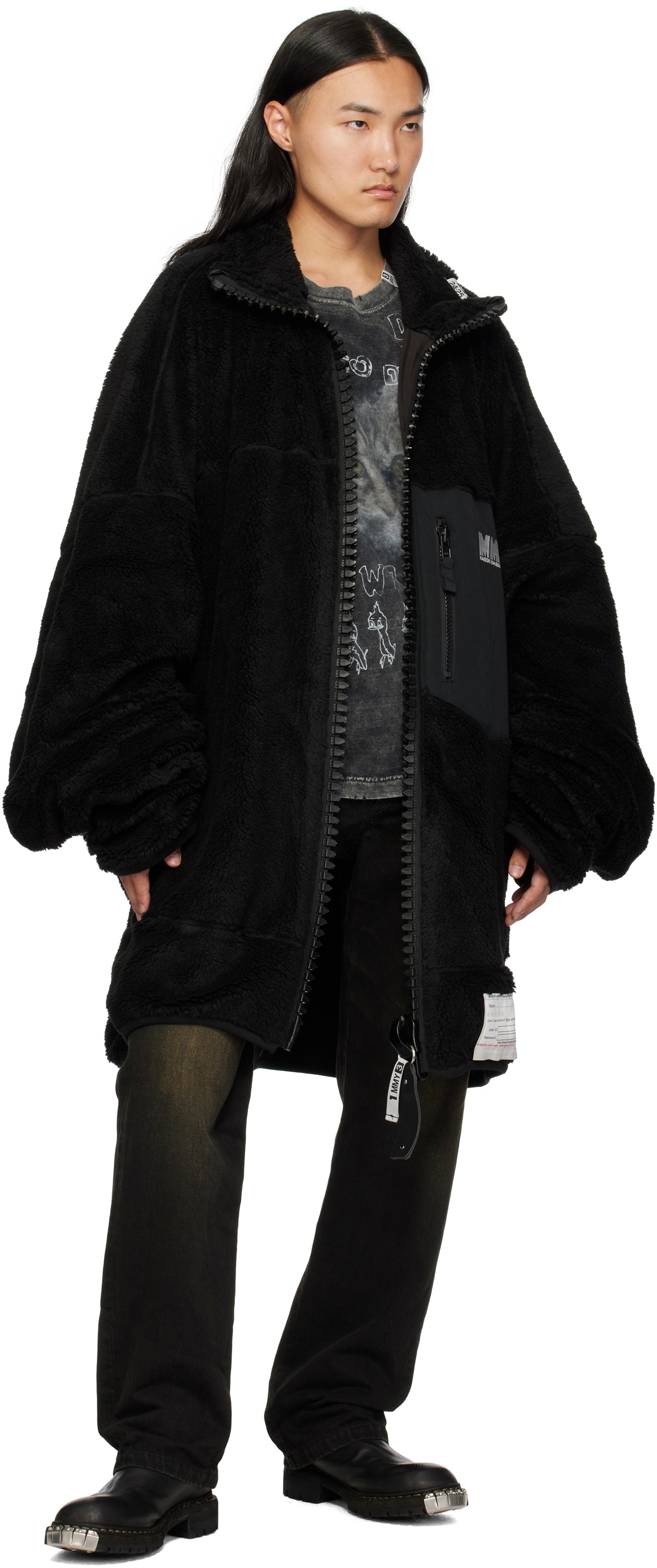 Maison MIHARA YASUHIRO Black Huge Boa Jacket