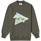 And Wander x Maison Kitsuné Crew Sweat in Khaki