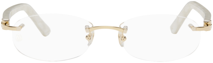 Photo: Cartier Gold & Off-White Oval Glasses