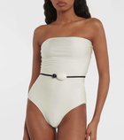 Adriana Degreas Deco strapless embellished swimsuit