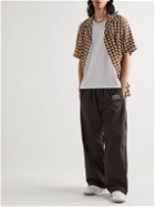 Valentino - Wide-Leg Logo-Embroidered Shell Track Pants - Brown