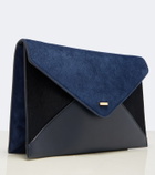 Khaite Grace leather-trimmed suede clutch