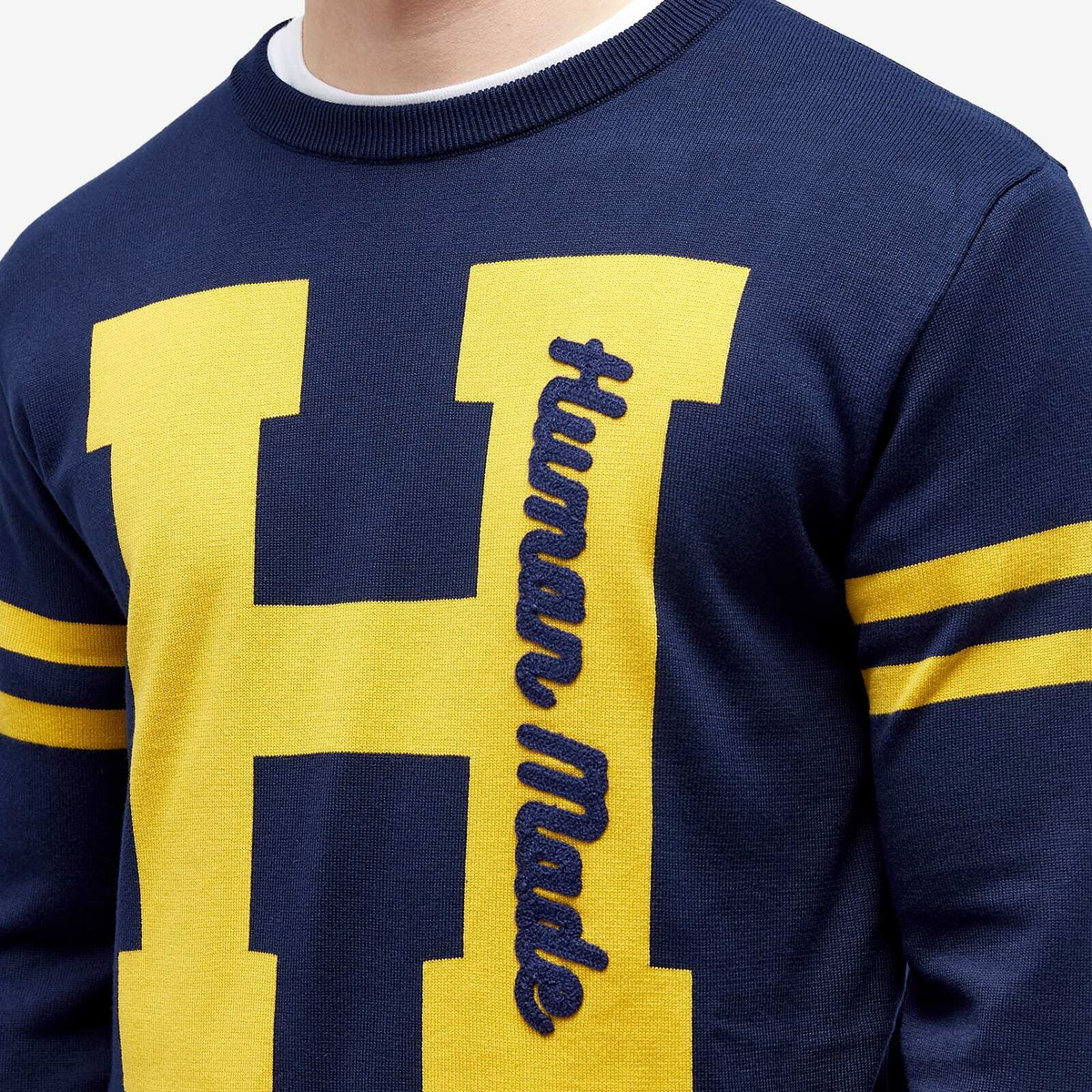 Human Made Men's H Knitted Sweat in Navy Human Made Human Made Men's H Knitted Sweat in Navy Human Made