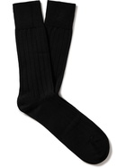 JOHN SMEDLEY - Cira Ribbed Knitted Socks - Black