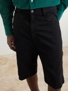 Monitaly - Beach Painter Straight-Leg Denim Shorts - Black