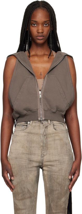 Photo: Rick Owens DRKSHDW Brown Temple Cyclops SL Hoodie