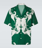 Valentino Printed cotton poplin bowling shirt