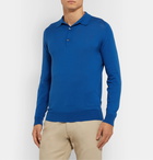 John Smedley - Lanlay Slim-Fit Sea Island Cotton and Cashmere-Blend Polo Shirt - Blue