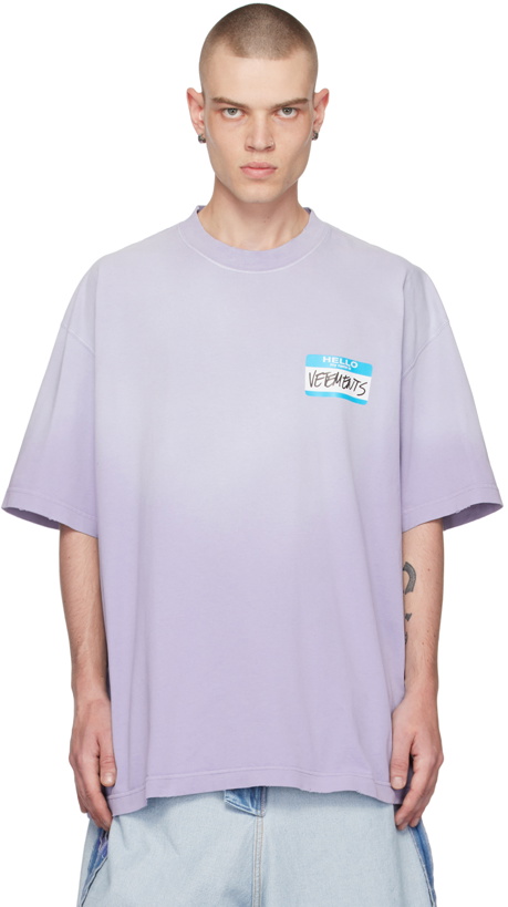Photo: VETEMENTS Purple 'My Name Is' T-Shirt