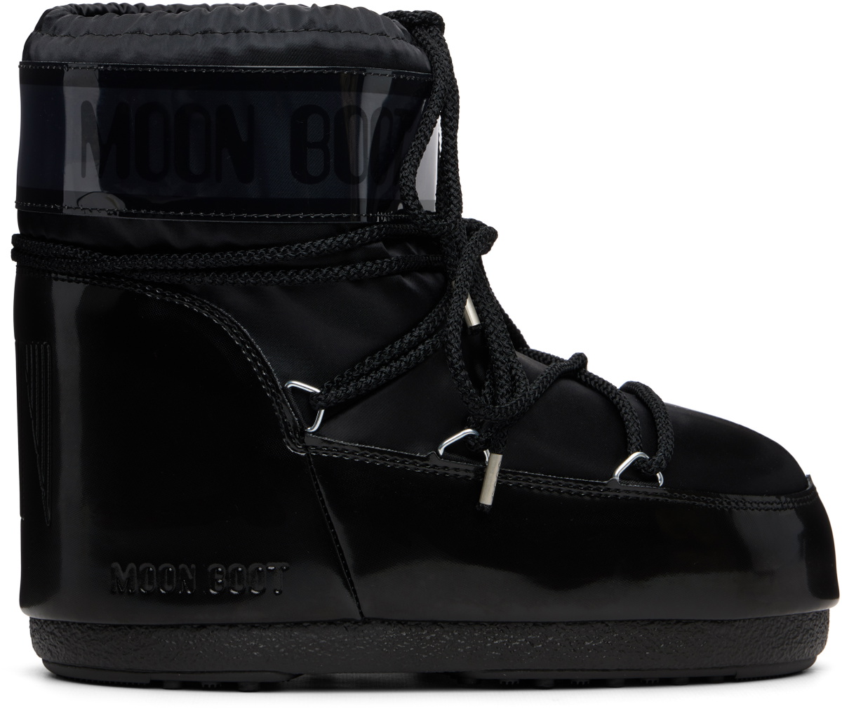 Moon Boot Black Icon Low Glance Satin Boots